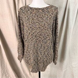 Vintage Patricia Hermann 80's Neutrals/Black Dolman Sleeve Sweater Size M